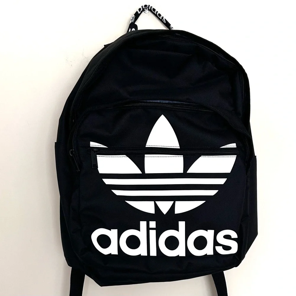 NWT Adidas Black Backpack with White Trefoil Logo